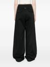 Straight leg cotton blend trousers