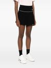 Embroidered logo pleated miniskirt