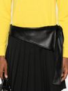 Pleated faux-leather mini skirt