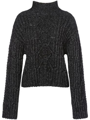 High-neck chunky-knit jumper