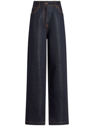 ETRO - Jeans larghi in cotone denim con dettagli lurex