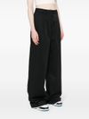 Straight leg cotton blend trousers