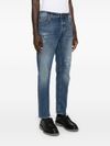 Jeans slim in cotone a vita media