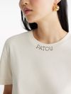 Logo-embroidered collar t-shirt