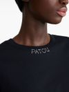 Logo-embroidered collar t-shirt