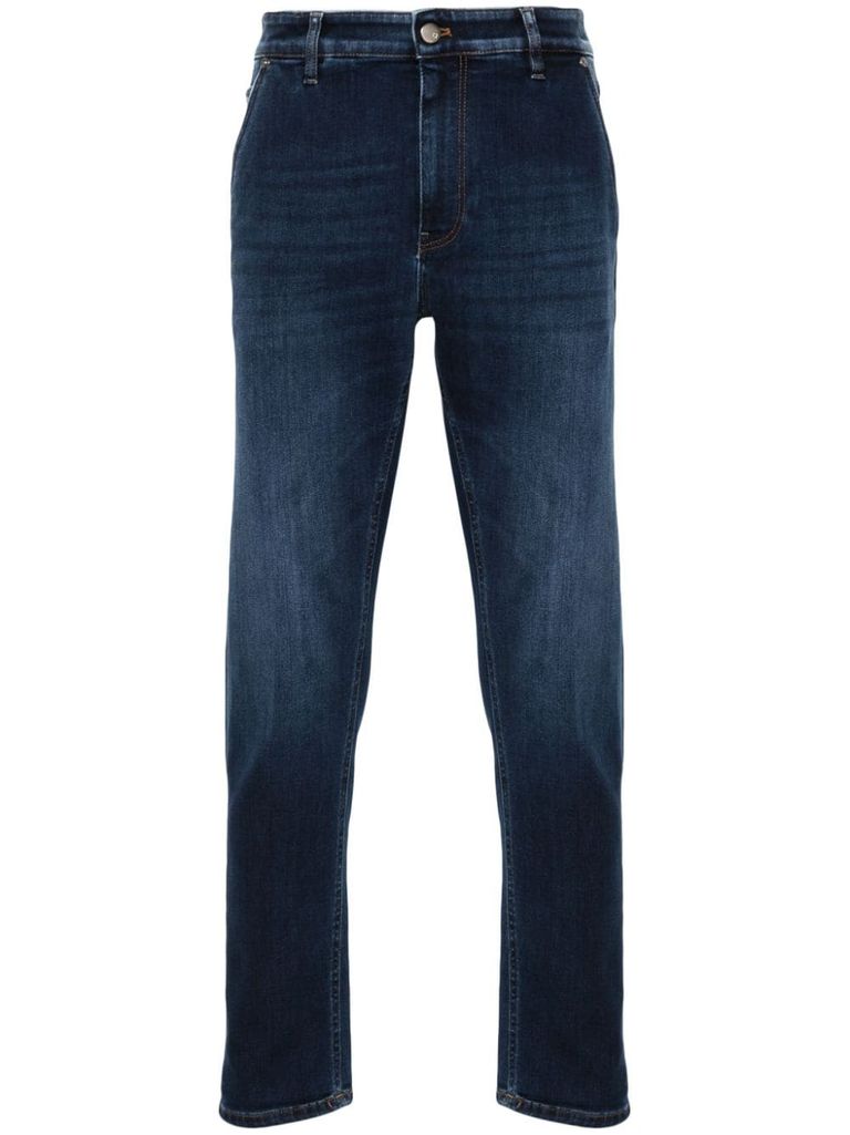 Shop Pt Torino Indie Jeans In Lived-in Cotton In Blue