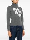 Intarsia logo cashmere blend jumper