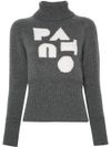 Intarsia logo cashmere blend jumper