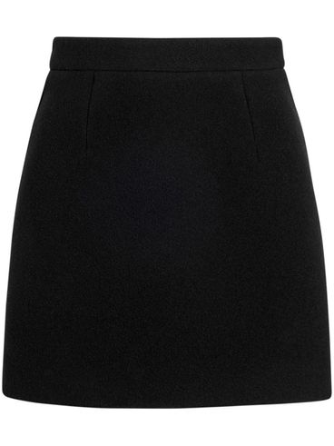 Mid-rise cashmere blend miniskirt