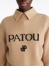 Embroidered logo jumper cashmere blend