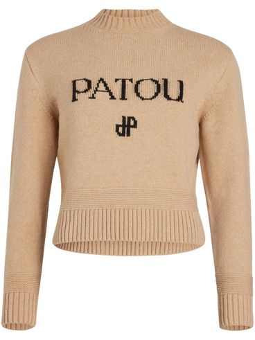 Embroidered logo jumper cashmere blend