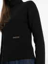 Front logo-patch merino wool sweater