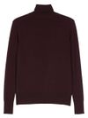 Roll neck virgin wool purple sweater