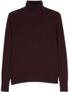 Roll neck virgin wool purple sweater