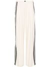 Side stripe detail wide leg trousers