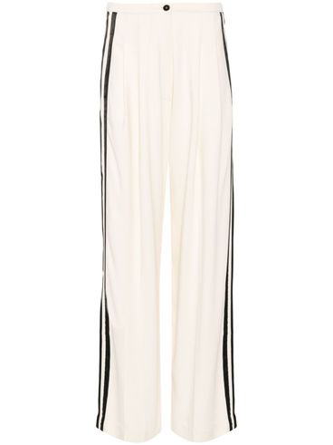 Side stripe detail wide leg trousers