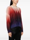 Gradient effect single button fastening blouse