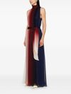 Gradient effect pleated long dress