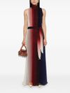 Gradient effect pleated long dress