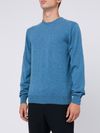 Maglia girocollo in cashmere blu