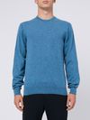 Maglia girocollo in cashmere blu