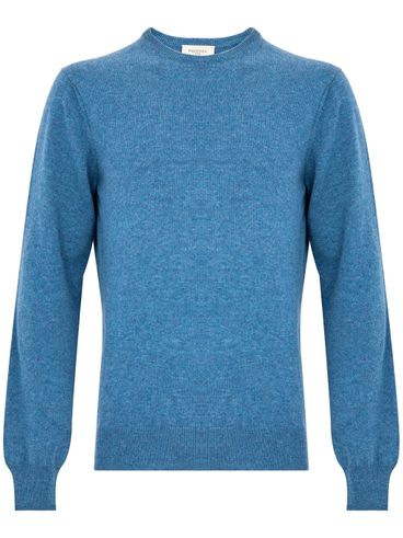 Maglia girocollo in cashmere blu