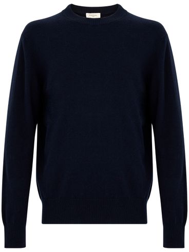 Blue cashmere crew neck jumper