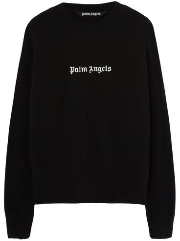 PALM ANGELS - Maglione girocollo in lana merino e cashmere