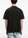 Black cotton T-shirt with logo print