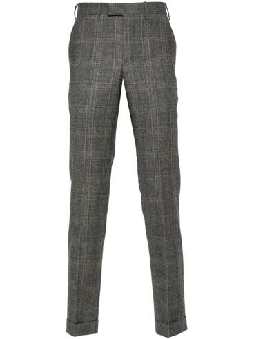 Wool trousers with a check pattern