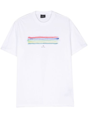 PS PAUL SMITH - T-shirt in cotone biologico con stampa a righe