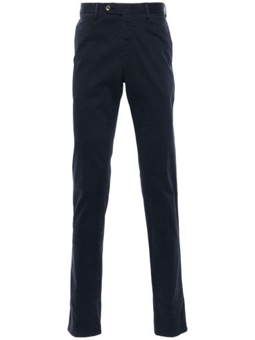 Straight-leg stretch cotton trousers