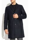 Wool long single-breasted coat