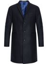 Wool long single-breasted coat