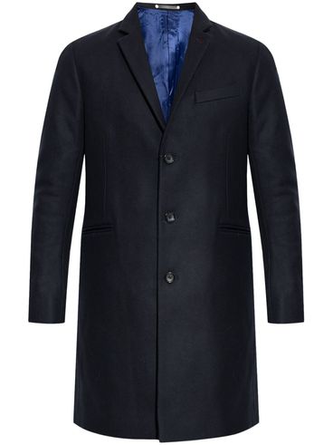 Wool long single-breasted coat