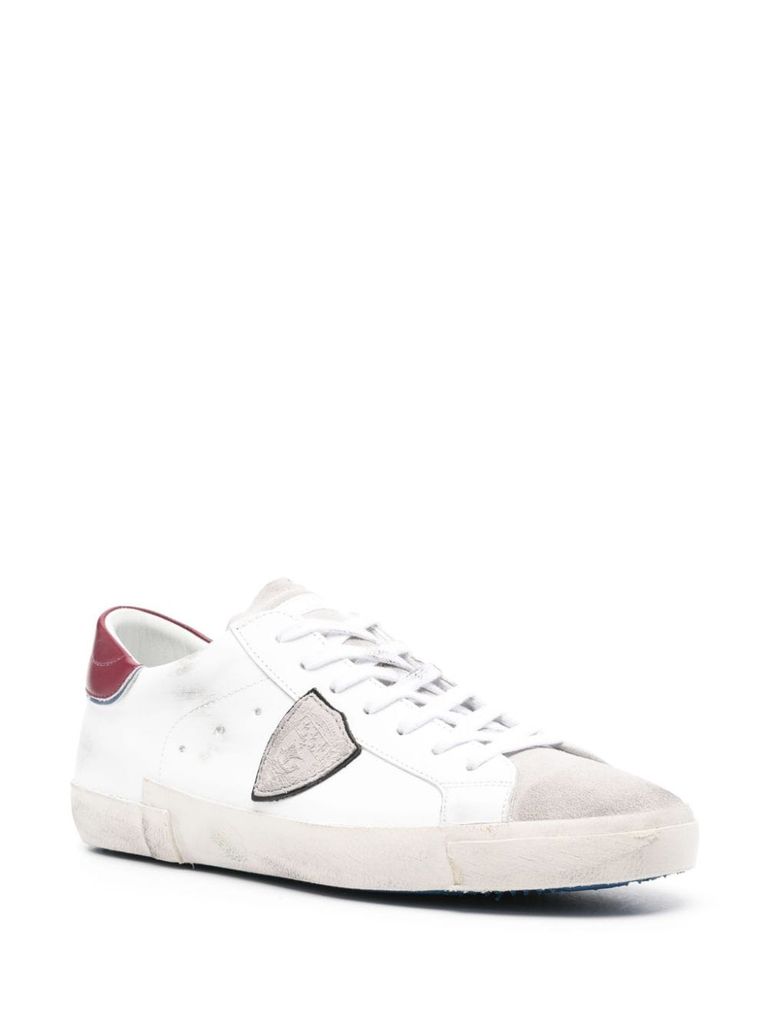 Shop Philippe Model Sneakers Prsx In Pelle Di Vitello Effetto Vissuto In Bianco