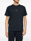 Navy blue cotton T-shirt with white logo