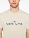 T-shirt in cotone bianco con logo stampato