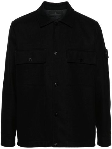 Virgin wool overshirt with pockets