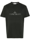 T-shirt in cotone grigio con logo stampato