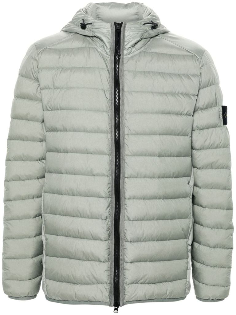 Shop Stone Island Recycled Nylon Loom Woven Chambers Down Jacket In Grey