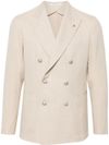 Virgin wool and cotton double-breasted blazer