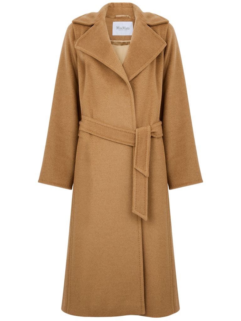 Shop Max Mara 'manuela' Long Double-breasted Coat In Beige