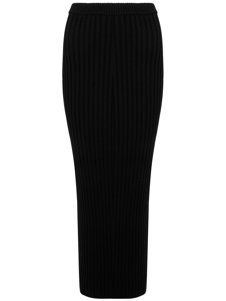 Shop Max Mara 'seta' High-waisted Fitted Skirt In Black