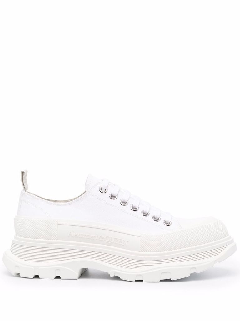 Shop Alexander Mcqueen 'tread Slick' Sneakers In White