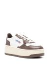 Sneakers 'Medalist' platform in pelle bianco e marrone