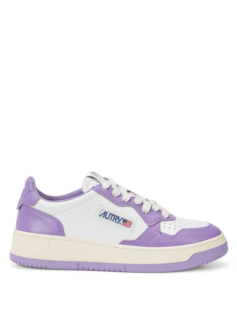 Shop Autry Low Medalist Bicolor Leather Sneakers In White