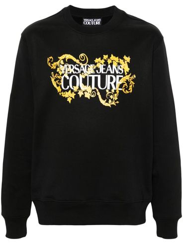 VERSACE JEANS COUTURE - Cotton crewneck sweatshirt with logo