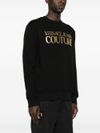 Cotton crewneck sweatshirt with printed logo