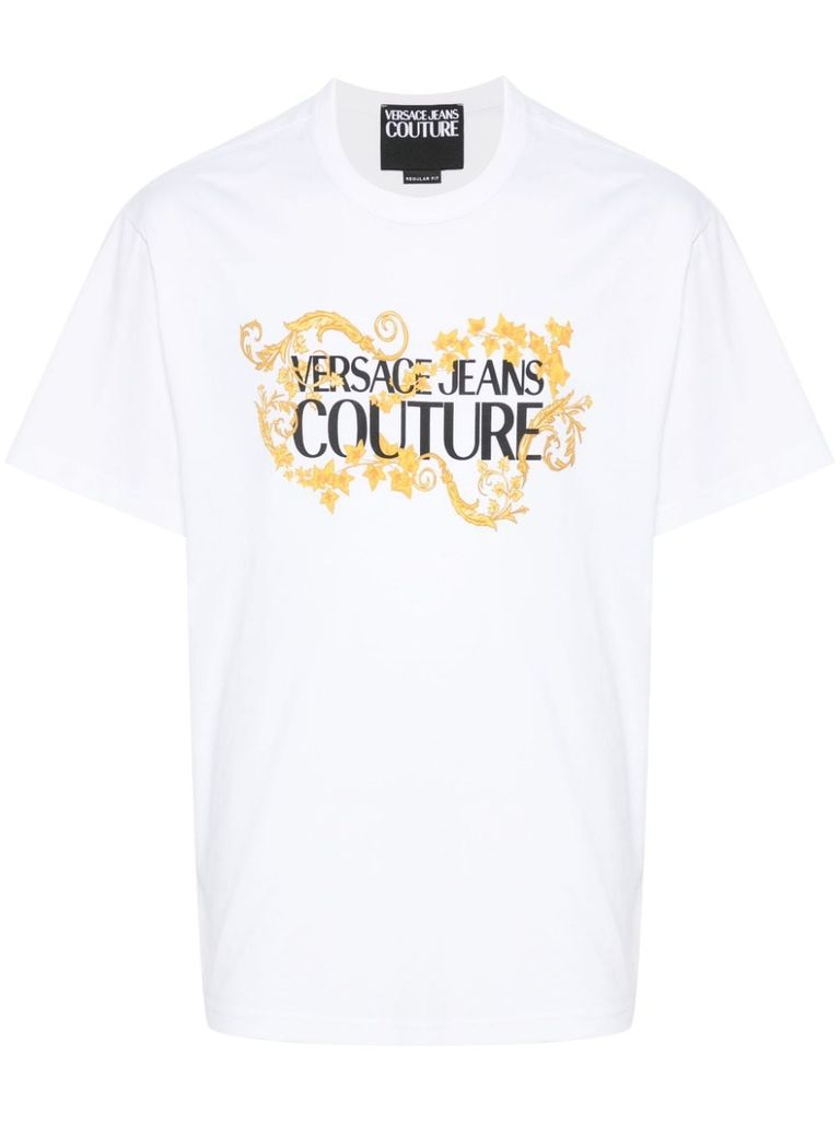 Shop Versace Jeans Couture Cotton T-shirt With Print In White